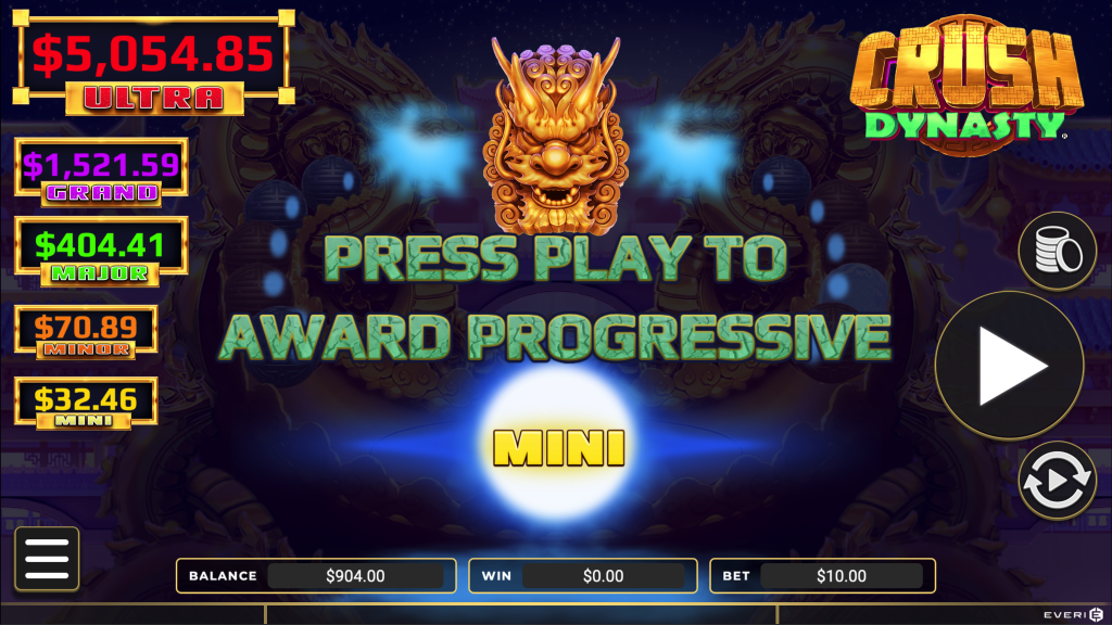 Crush Dynasty progressive award